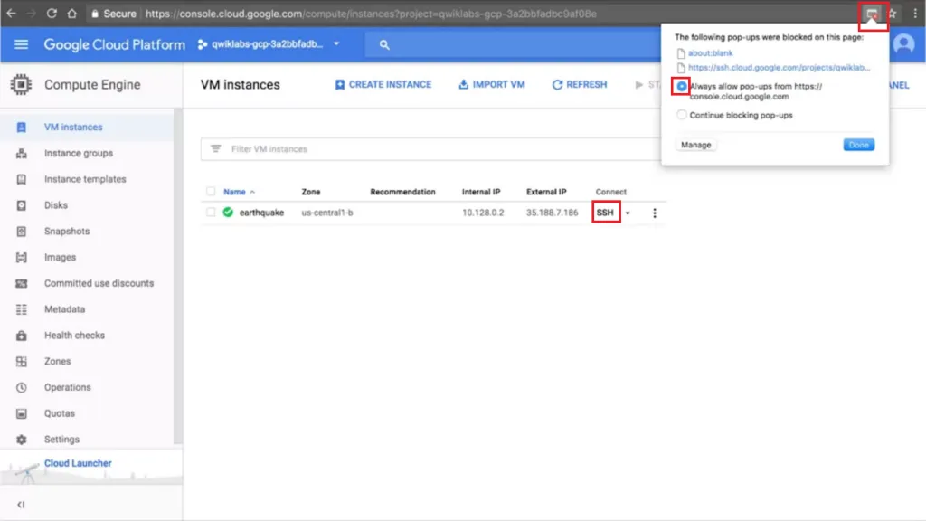 【Google ML】10 - Lab 1 - Rent-a-VM to process earthquake data - 在google雲端上分析地震資料與製圖，並儲存在雲端