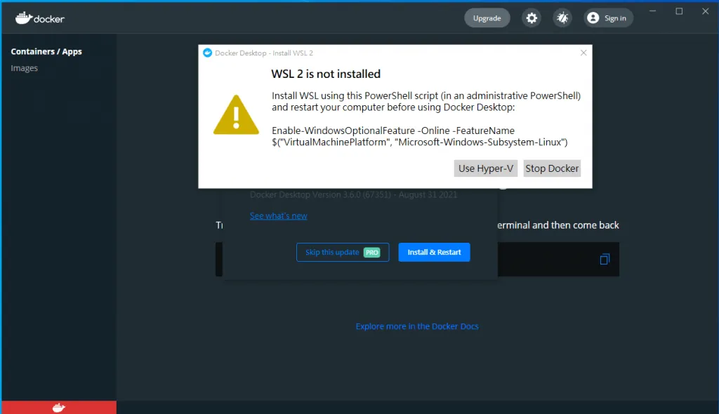 【Docker #2】在 windows 上使用安裝並使用 Docker (全圖文說明) windows 安裝 WSL (Windows Subsystem for Linux)