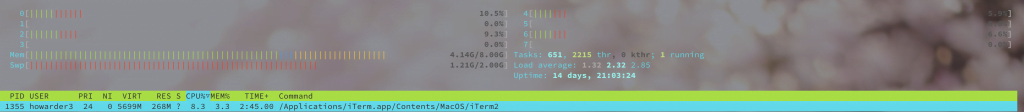 Featured image of post 【Mac】mac 上使用 htop，mac 上安裝 htop 流程