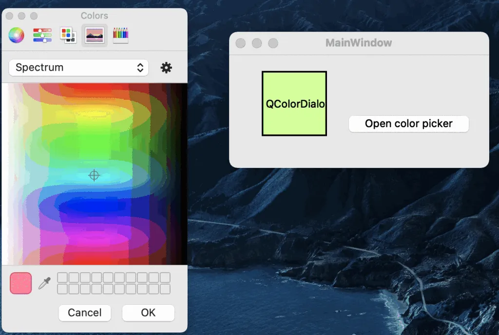 【PyQt5】Day 23 - 使用系統內建的調色盤 QColorDialog，來替我們選擇顏色 QColor (Color Picker)