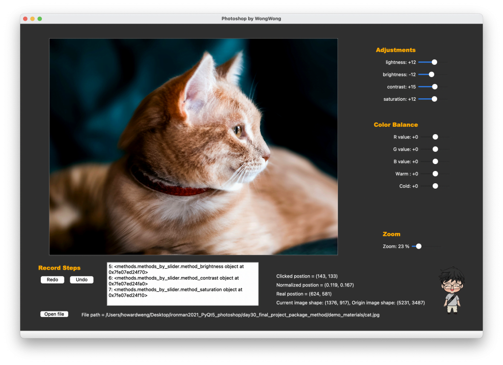 Featured image of post 【PyQt5】Day 30 - final project - 3 / 來搞一個自己的 photoshop 吧！把每個方法封裝起來製作出還原功能吧！ (結合 PyQt + OpenCV)