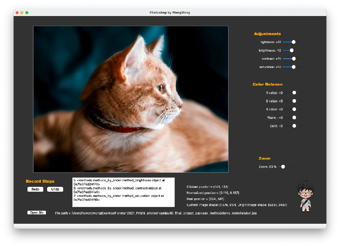 【PyQt5】Day 30 - final project - 3 / 來搞一個自己的 photoshop 吧！把每個方法封裝起來製作出還原功能吧！ (結合 PyQt + OpenCV)