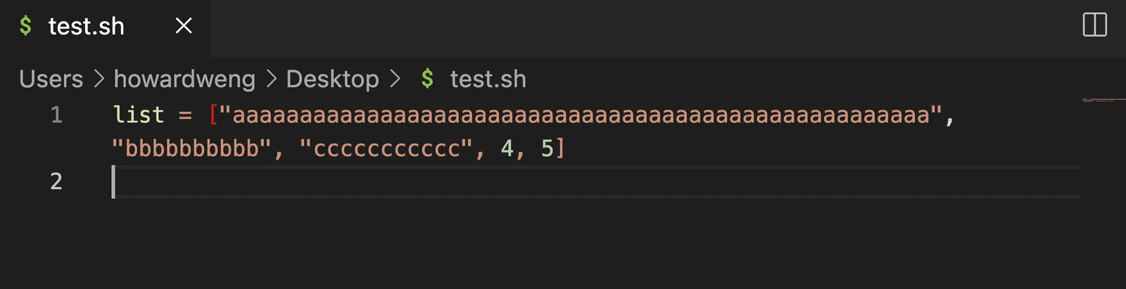 【VScode #1】VScode 自動換行 (顯示上的換行，非內容的換行) option + Z / alt + Z